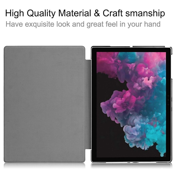 SSRGV Stativfodral för Microsoft Surface Pro4/5/6/7 Pennhållare 12.3\" Tablett Lätt Hårdskal (Svart)