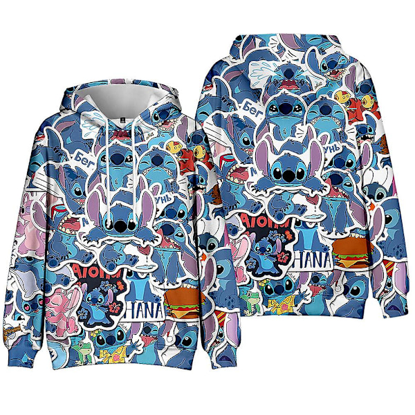 5-10 år barn pojkar flickor Lilo & Stitch Hoodie långärmad huvtröja toppar presenter Tie Dye 6-7 Years
