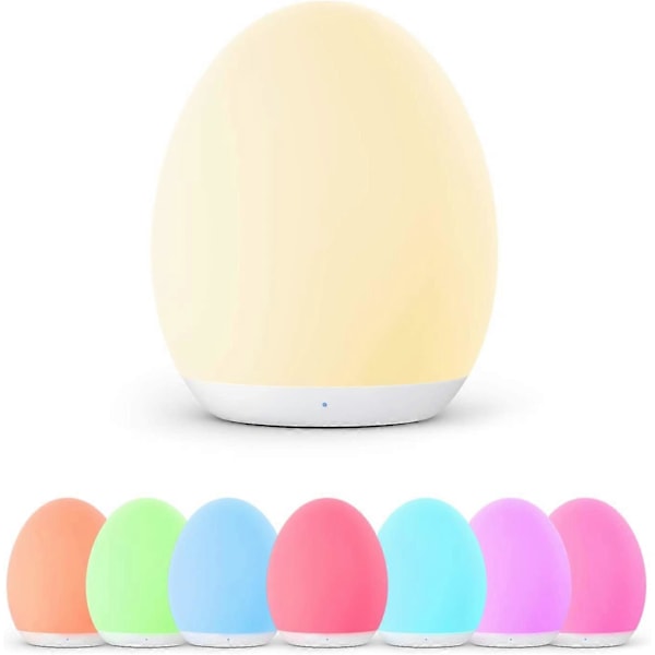 VAVA LED Natlampe til Børn, Natlampe USB Genopladelig Silikon Baby Sovehjælp, Berøringsstyring, Dæmpbar, Farveskiftende Natlampe til 12