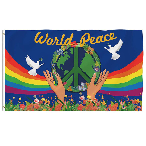 Rauhan lippu, puutarhalippu, kestävä, rauhankyyhkynen lippu YIY