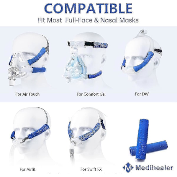 8-pack Cpap-huvudbandsöverdrag, Universal och återanvändbara Cpap-huvudbandsöverdrag, Mjuka fleece-överdrag, Minskar röda märken och hudretning, Utmärkt värde