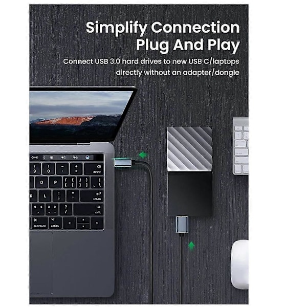 Type-C - Micro-USB 3.0 -kaapeli 5 Gbps 5A pikalatausjohto kiintolevylle Type-C - Micro-B liittimellä