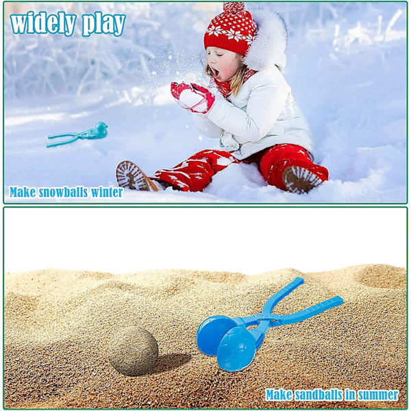 4 stycken snöbollsmaskiner, leksakssats för snö, snöbollsmaskin med klämma, snöbollsklämma, snöbollsmaskin, verktyg för sandlek på stranden, kul vinteraktivitet utomhus