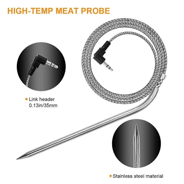 2-pack för köttprober, temperatursensor för rök och grill