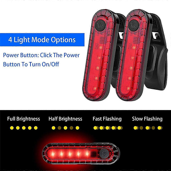 8Pack USB Ladattava LED-Pyörän Takavalo, Etuvalo ja Takavalo Tiepyöräilijöille