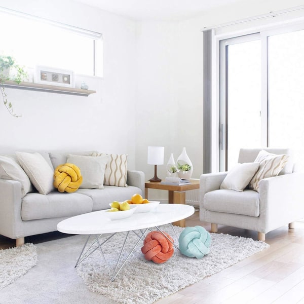 Modern knutbollskudde, dekorativ kudde för hemmet, prydnadskudde för hushåll, 9,8 tum waner
