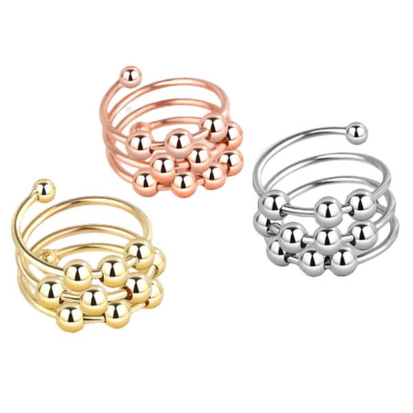 Antistressring justerbar koppar 3-pack