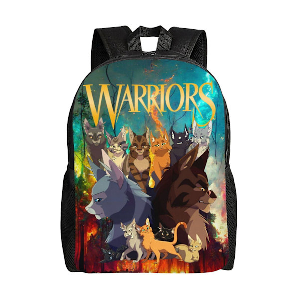 Warrior Cats Backpack Elementary Middle School Bookbag Large Capacity Shoulder Bags Casual Daypack Laptop Bags For Boys Girls-QJU509