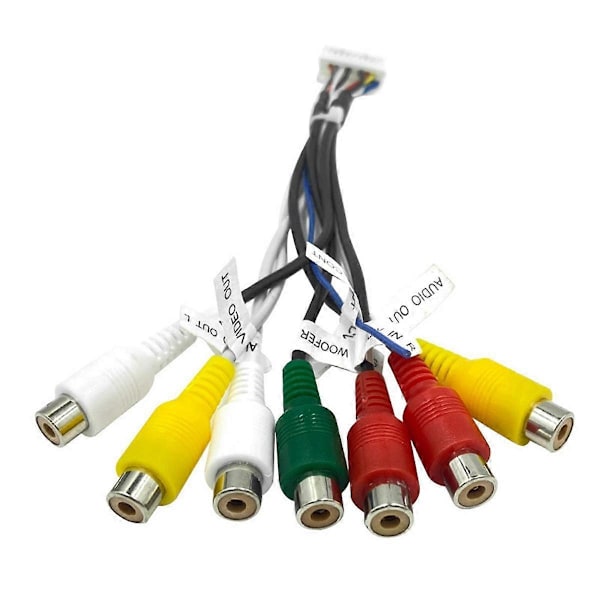 20-pins Android Bilstereo RCA Ledningsnett Adapter 7-hodet RCA Audio/Video AUX Kabel 12