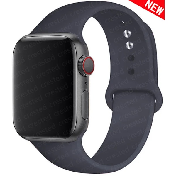 Silikonrem för Apple Watch Band 42mm armband iwatch Series 8 7 9 SE 4 3 5 Ultra 6 midnatt midnight