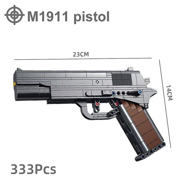 Military Desert Eagle roterande pistol 98k pistol modell byggstenar Högteknologiska armé prickskyttegevär Vapen tegelstenar barnleksaker 385Pcs No Box