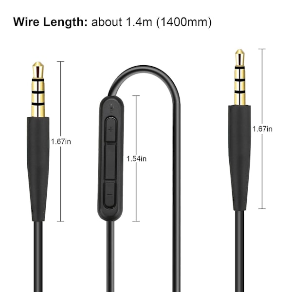 Udskiftningslydkabel til Bose Soundtrue/Soundlink Bose OE 2-hovedtelefoner