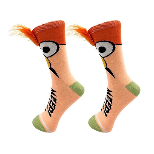 Vuxna The Muppets Beaker Meep Meep Fuzzy Hair Herrar Kvinnor Mid Calf Strumpor