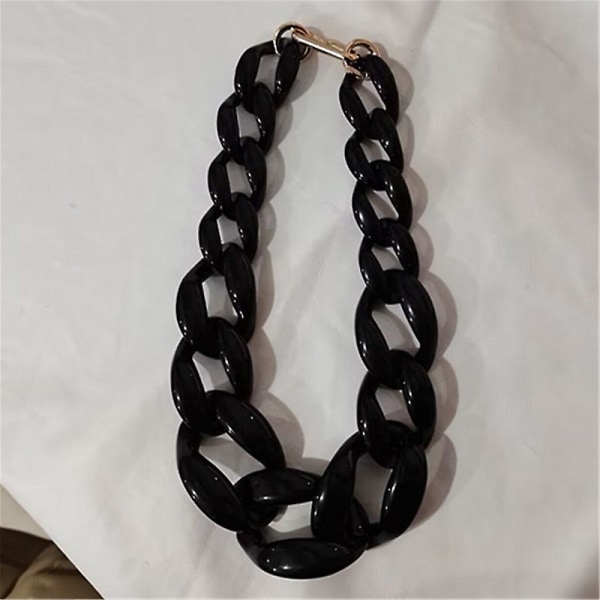 Akryl harpiks halskjede spenne, fasjonable vintage halskjede black