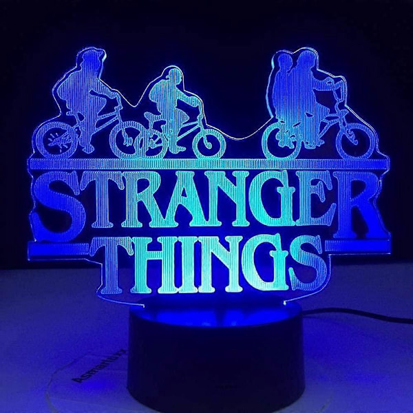 3D-illusionlampa Stranger Things Nattlampa Bordlampa 16 Färgväxlande Dekoration Nyår Alla hjärtans dag Present till pojkar