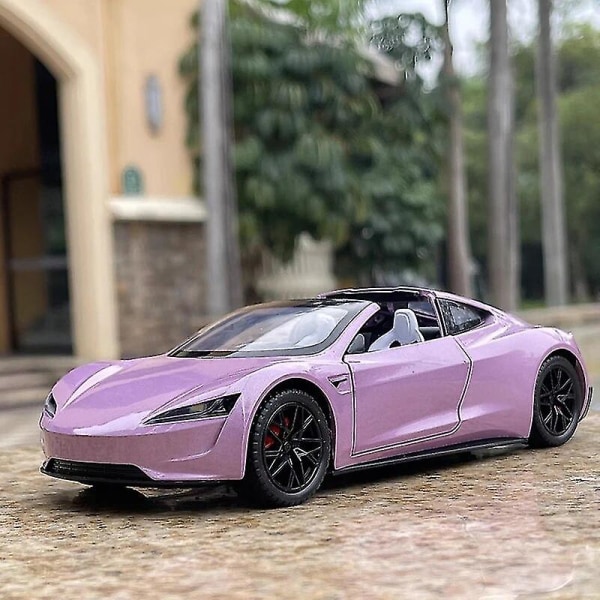 1:24 Tesla Roadster Model Y Model 3 Tesla Model S Legering Lekebil Modell Lyd Og Lys Barnas Leke Samleobjekter Bursdagsgave Model 3 Black