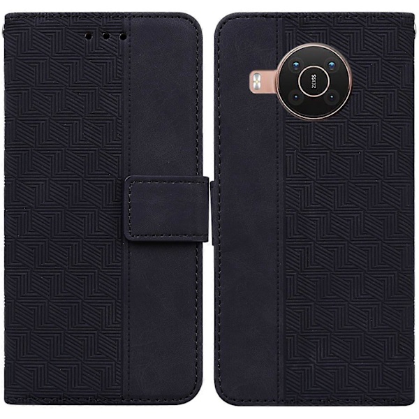 Geometrisk Præget Læder Telefon Cover til Nokia X10 / X20