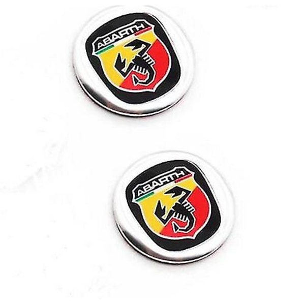2x Ny fjernbetjening Nøglebrik Badge Emblem Sticker Logo For Fiat Abarth i sort - 14mm