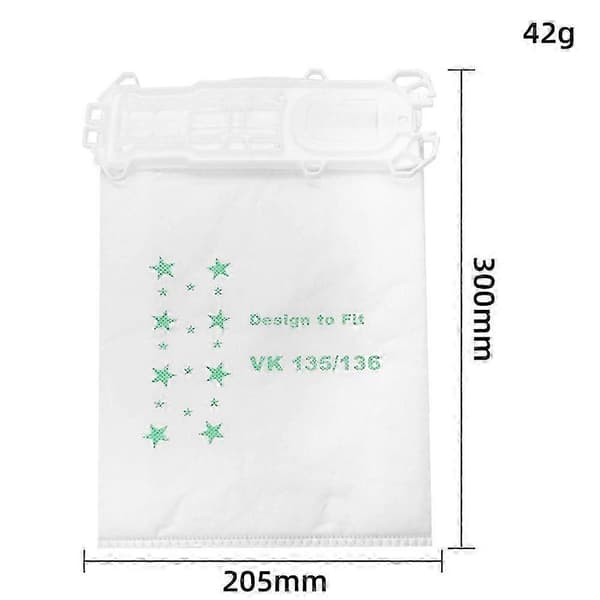 6 stk. støvpose erstatningstilbehør egnet til Kobold VK135 VK136 FP136 robotstøvsuger