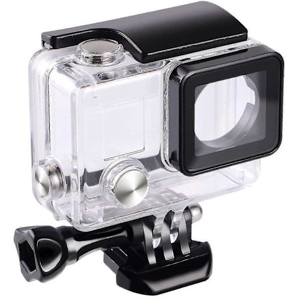 Vattentätt Kamerahus med Lins för GoPro Hero 3+ Hero 4 Actionkamera med Monteringsskruvar och Bas Undervattensskydd