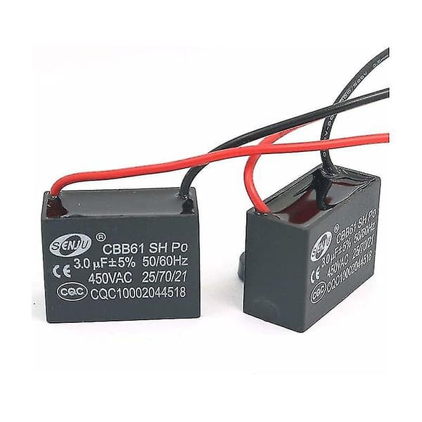 2 stk. CBB61 450V AC 50/60Hz Blæsermotor Strømkondensator 3uF