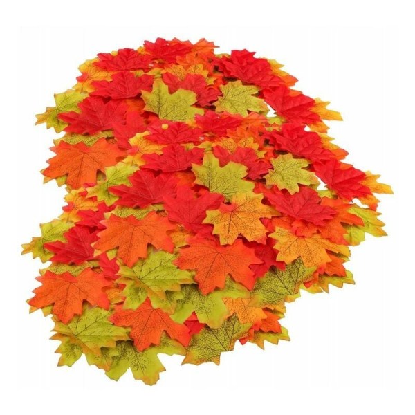 Efterårs kunstige ahornblade, 100 forskellige kunstige ahornblade blander efterårsfarver