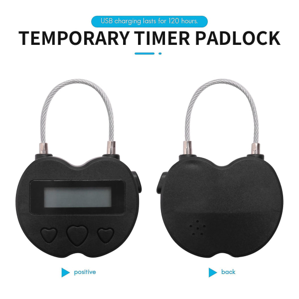 Smart Time Lock LCD Display Time Lock USB Genopladelig Midlertidig Timer Hænglås Rejse Elektronisk Ti