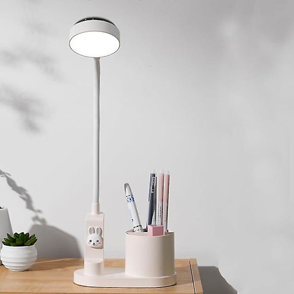 Skrivbordslampa för barn, nattlampa med pennhållare, Himmel bordslampa med automatiskt färgbyte, dimbar laddningsbar LED-läslampa för barn