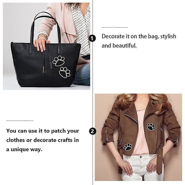10 stk. Hundepote Broderi Patches Tegneserie Dyr Hvalpepote Stryg På Sy På Broderet Applikationer Motiv Badge Syning Tøj til Jakker Jeans Taske Tøj