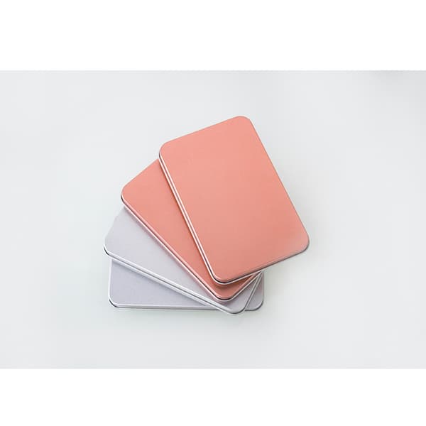 Rektangulær blikkboks - Sølv (12,5x8x1,5cm)