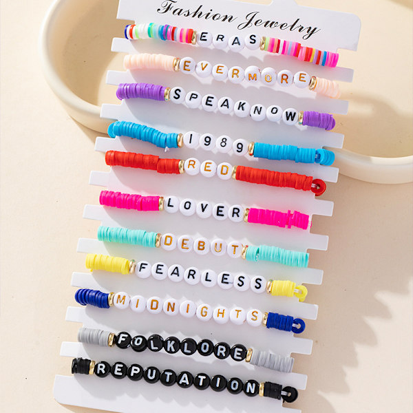Taylor Swift Eras Tour Sett med Vennskaps armbånd xo