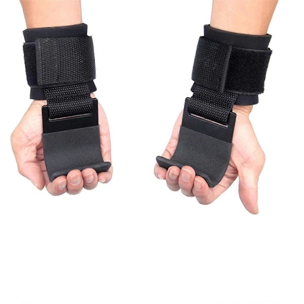 2 st Lyftkrok Power Hook Handledsrem Halkfri Hård Dragkrok Pull-Up Handrem Grepp Handledsrem Stil:B