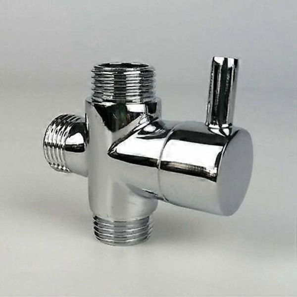 G1/2\" Krom T-ventil Diverter - Messing Dusjbatteri Adapter for Baderom, Allsidig 3-veis Fyllventil for Vannkontroll 12