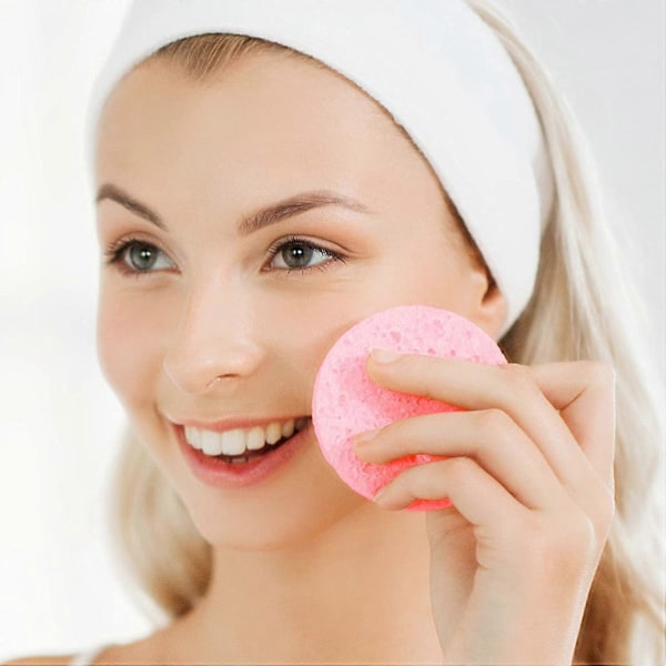 60 stk. Ansigtsvampe Komprimerede Ansigtsvampe Naturlige Rengøringssvampe til Ansigtsrensning, Peelingmaske, Makeupfjernelse (2,2 tommer, Pink) Pink 60