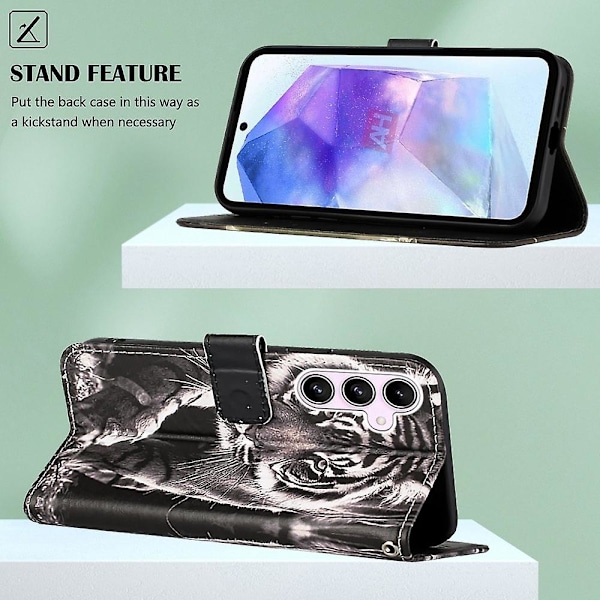 Enfärgad PU-telefonfodral med vävd struktur för Samsung Galaxy A55 12