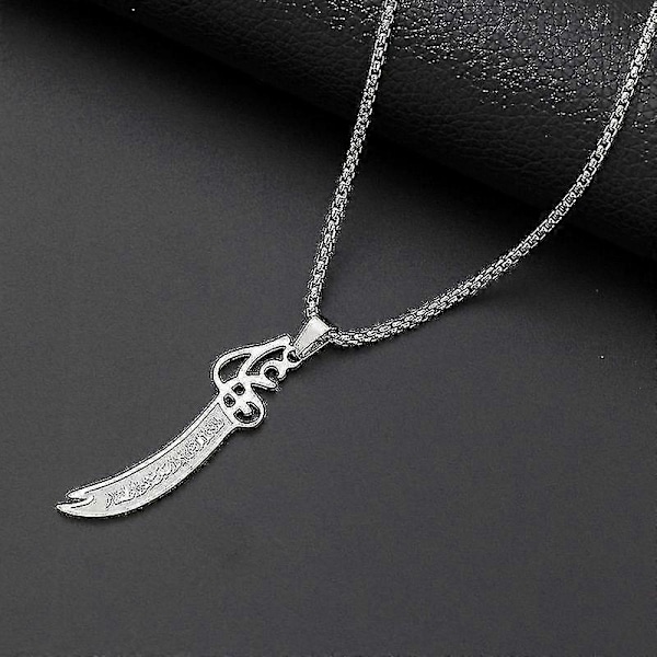 Islamilaisen Imaami Ali Zulfiqarin miekka riipuskaulakoru Shia-islamilaisille koruille miehille ja naisille amuletti Koraanin kaulakoru Dzf Gold