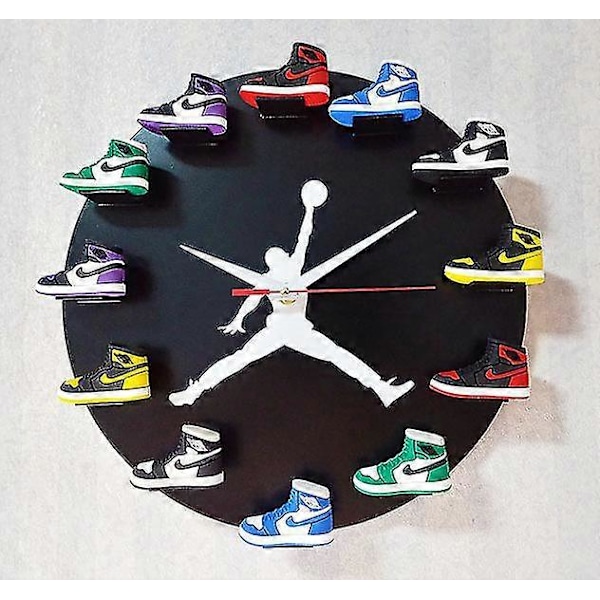 Laiseng Aj Klock Baskettillbehör 3d Tredimensionell Skoform Aj1-12 Generation Väggklocka Liten Flygare Skor Jordan Klocka