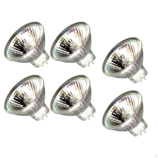 6 stk. Halogen Lyspærer Nem Installation 20W 12V 2-polet 35mm Høj Lysstyrke