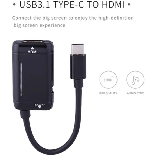 USB-C typ C till splitter med power USB 3.1-omvandlare typ C hane till hona