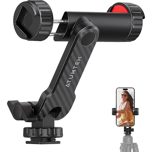 Stativfäste, Mobiltelefonhållare Stativ Med 2 Blixtskofästen, 360 Graders Rotation Smartphone Stativadapter
