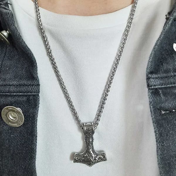 Viking halskæde Thors Hammer Mjølner Kæde Sølv