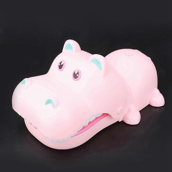 Bærbart Hippo Munnleketøy for Barn Bite Finger Brettspill Rosa