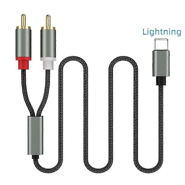 Lightning til RCA Audio Kabel: 1m Y Splitter Adapter til iOS Enheder og DJ Controllere