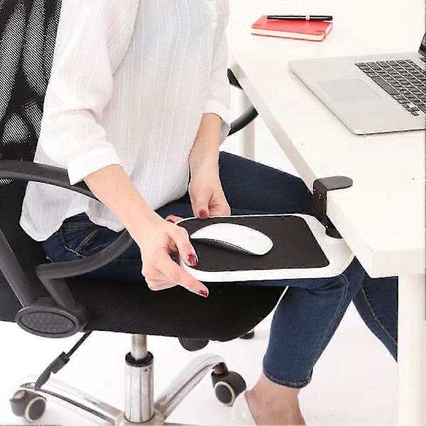 Ergonomisk Musestativ 360° Drejelig Håndledsstøtte Underbord Udvidelsesplade Klemme På 12