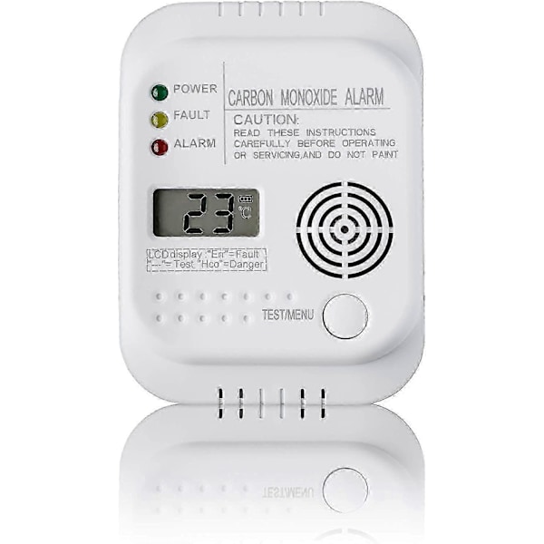 Kolmonoxiddetektor, Batteridriven, Gasdetektor Med Display Och Temperaturmätare SZRH A-C