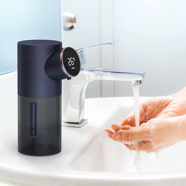 Automatisk såpedispenser, 320 ml skumsåpedispenser med USB oppladbart batteri, IPX4 vanntett berøringsfri såpedispenser med infrarød sensor, sett