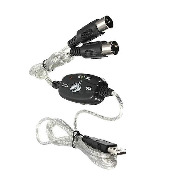 USB til MIDI 5-Pin Kabel Konverter 2 i 1 til PC Lyd Output Redigering til Klaver Elektroniske Musikinstrumenter
