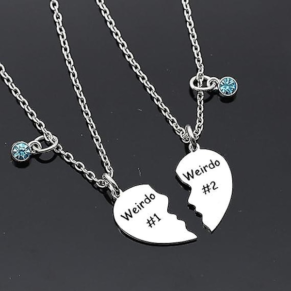 Vänskapsgåva, Knäppskalle 1 Knäppskalle 2 Delat Hjärta Hängsmycke Halsband BFF Gåva till Bästa Vän