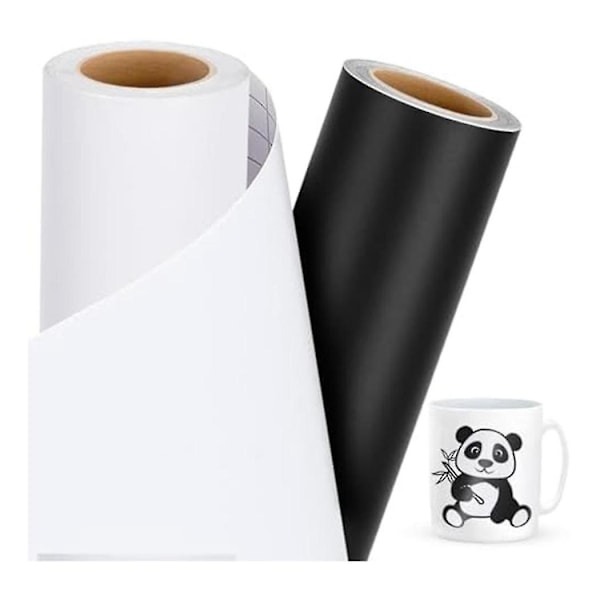 Vinyl Matt Permanentvinyl 30.48cmx50.80m Black And White Adhesive Vinyl,suitable For All Cutters,,embossing