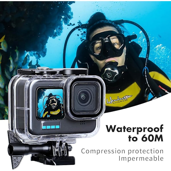 Vedenkestävä Sukelluskuori 3 Suodattimella Gopro Hero 12/11/10/9 Blackille Sukellussyvyys 45m Vedenalainen Suojaava Kotelo